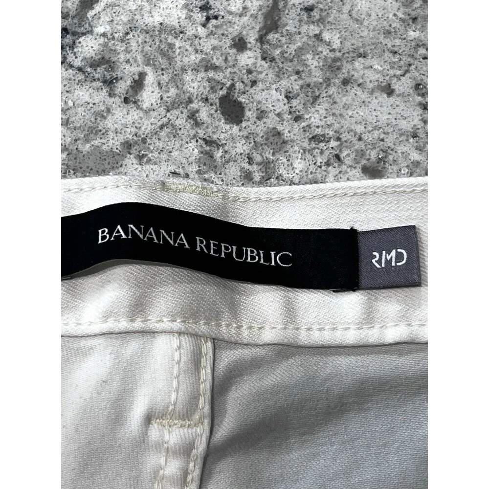 Banana Republic Rapid Movement Jeans Mens 32x30 White Tapered Stretch Denin